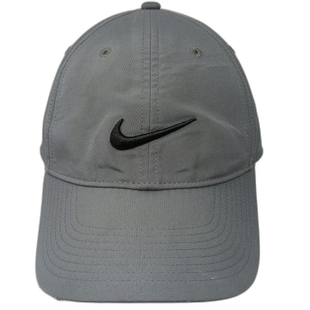 Nike Baseball Cap Gray One Size Hat Dri-Fit Legacy91 Strapback Swoosh Polyester